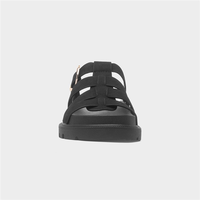 Daani Womens Black Gladiator Mule Sandal