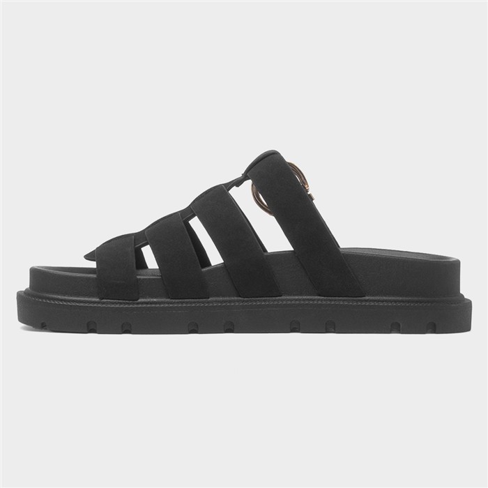 Daani Womens Black Gladiator Mule Sandal