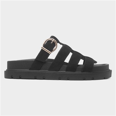 Womens Daani Black Gladiator Mule Sandal