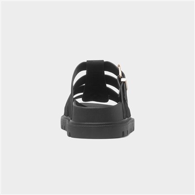 Womens Daani Black Gladiator Mule Sandal