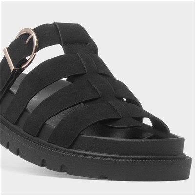 Womens Daani Black Gladiator Mule Sandal