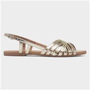 Krush Jeni Womens Gold Wide Fit Strappy Sandal (Click For Details)