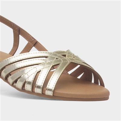 Jeni Womens Gold Wider Fit Sandal