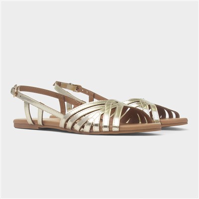Jeni Womens Gold Wider Fit Sandal