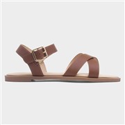 Krush Lottie Women's Tan Wide Fit Buckle Sandal (Click For Details)