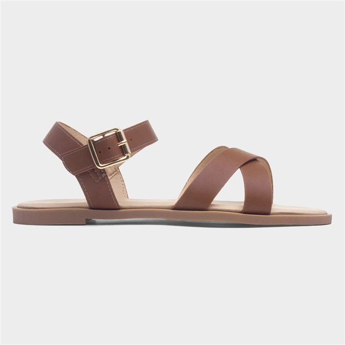 Lottie Women's Tan Wide Fit Buckle Sandal