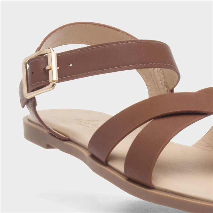 Lottie Women's Tan Wide Fit Buckle Sandal