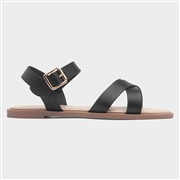 Krush Lottie Women's Black Wide Fit Buckle Sandal (Click For Details)
