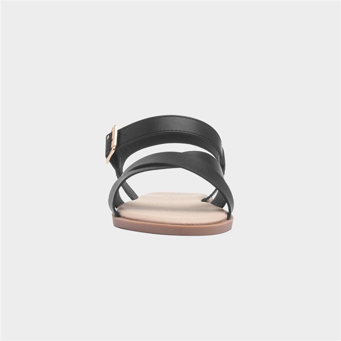 Lottie Women's Black Wide Fit Buckle Sandal