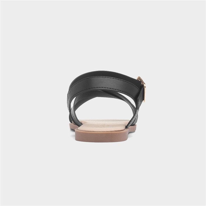 Lottie Women's Black Wide Fit Buckle Sandal