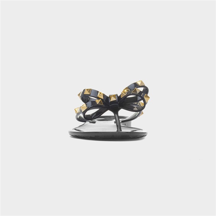 Pearl Womens Black Toe Post Slip On Sandal