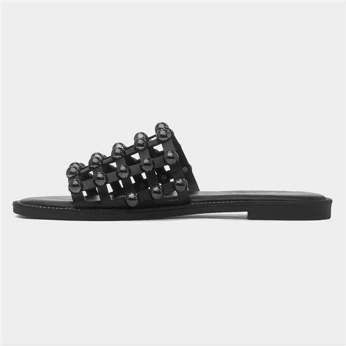 Kate Womens Black Wide Fit Mule Sandal