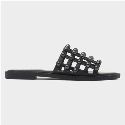 Kate Womens Black Wide Fit Mule Sandal