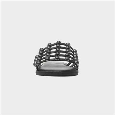 Kate Womens Black Wide Fit Mule Sandal