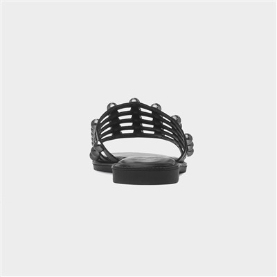 Kate Womens Black Wide Fit Mule Sandal