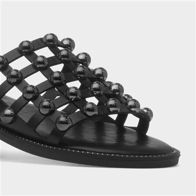 Kate Womens Black Wide Fit Mule Sandal