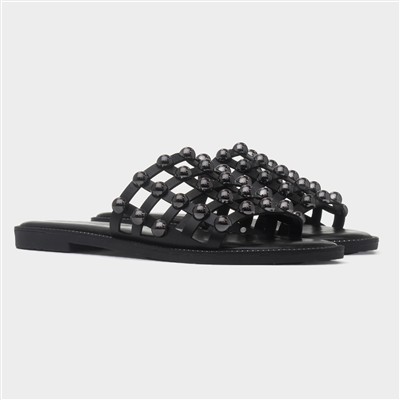 Kate Womens Black Wide Fit Mule Sandal