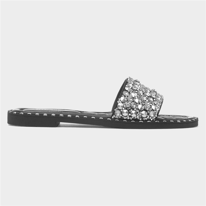 Gia Womens Black Flat Sandal