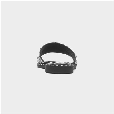 Gia Womens Black Flat Sandal