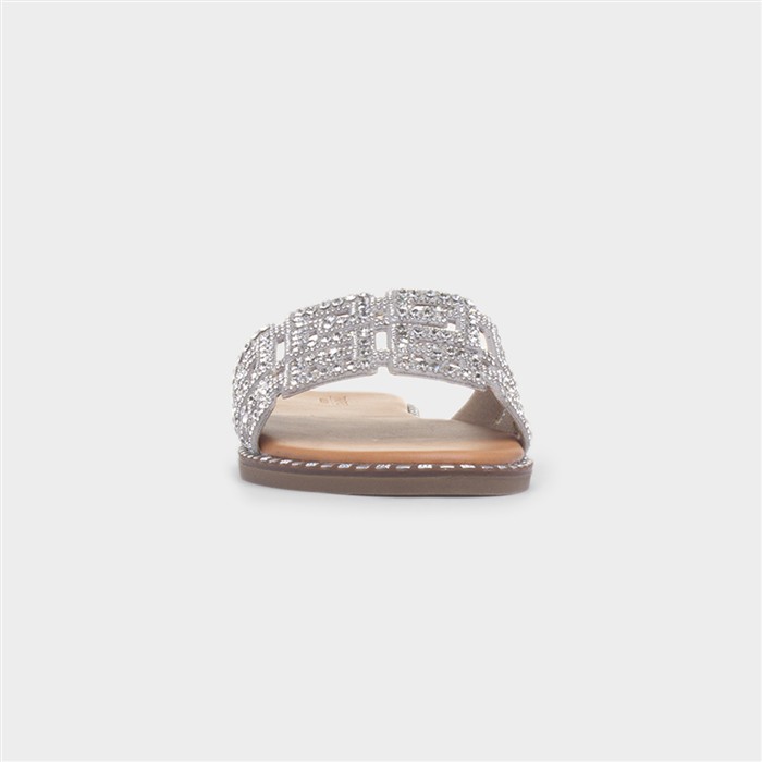 Rowan Womens Silver Mule Sandal