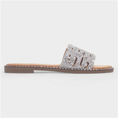 Rowan Womens Silver Mule Sandal