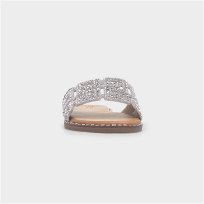 Rowan Womens Silver Mule Sandal