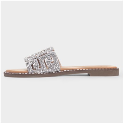 Rowan Womens Silver Mule Sandal
