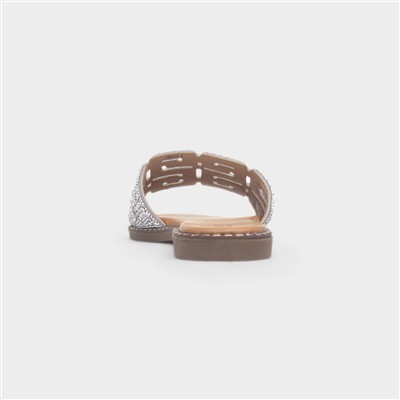 Rowan Womens Silver Mule Sandal