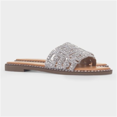 Rowan Womens Silver Mule Sandal