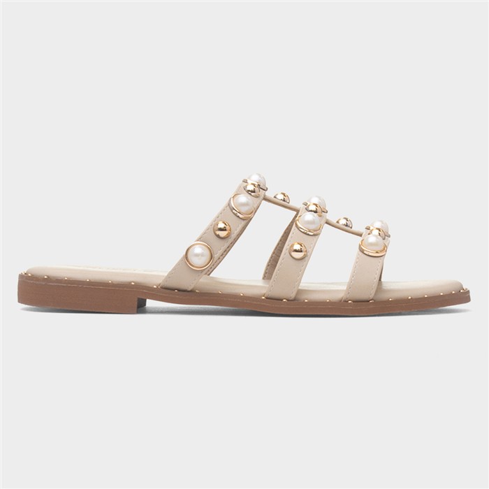 Ayra Womens Nude Mule Sandal