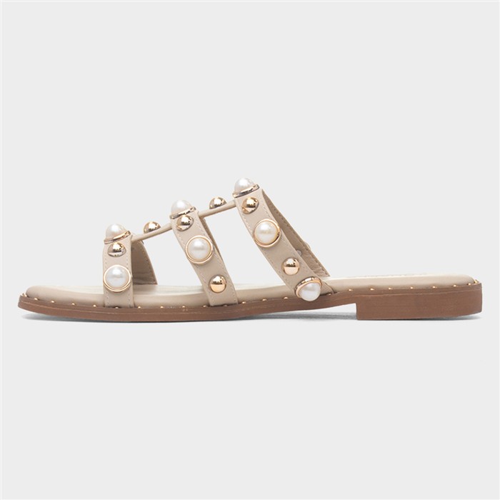 Ayra Womens Nude Mule Sandal