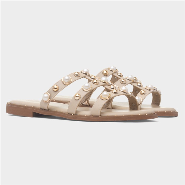 Ayra Womens Nude Mule Sandal