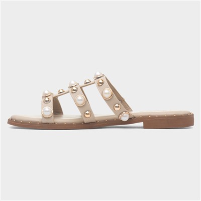 Ayra Womens Nude Mule Sandal
