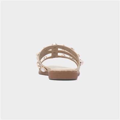 Ayra Womens Nude Mule Sandal