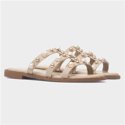 Ayra Womens Nude Mule Sandal