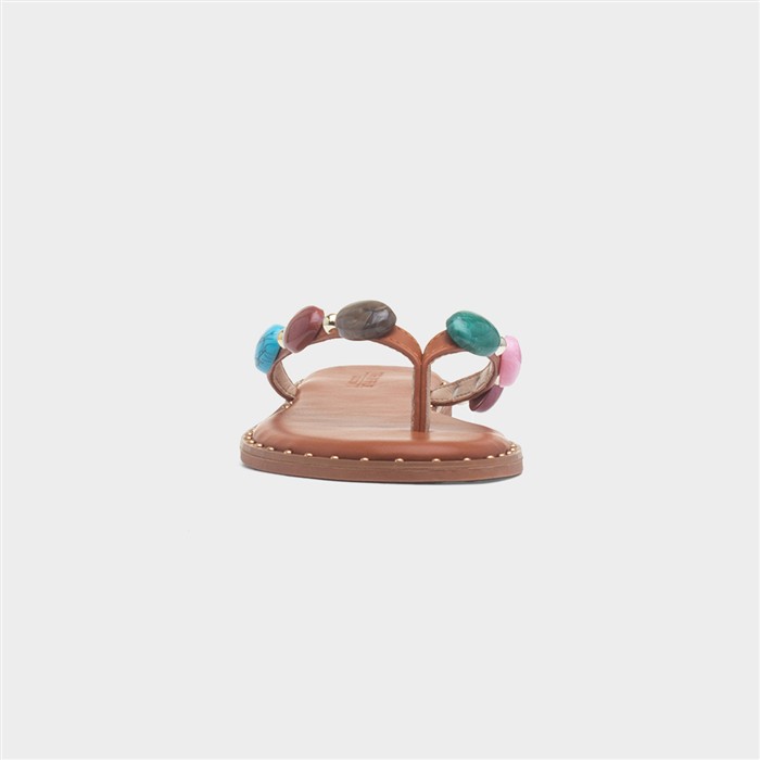Emma Womens Tan Toe Post Sandal
