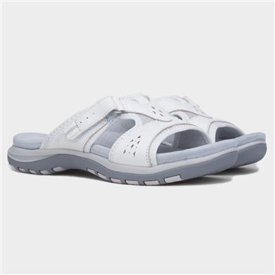 Wickford Womens White Mule Sandal