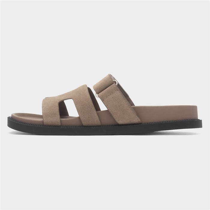 Louise Womens Taupe Flat Sandal