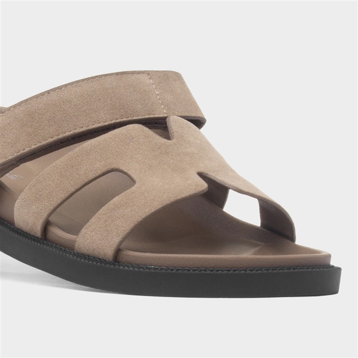 Louise Womens Taupe Flat Sandal