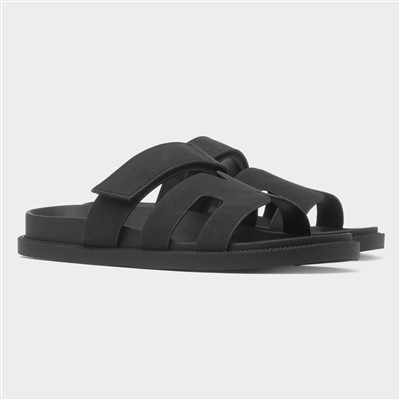 Louise Womens Black Flat Sandal