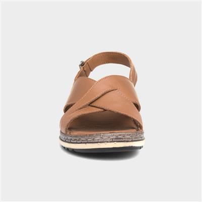 Elena Womens Tan Wedge Sandal