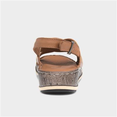 Elena Womens Tan Wedge Sandal