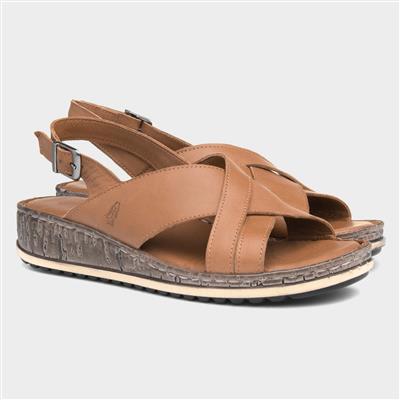 Elena Womens Tan Wedge Sandal