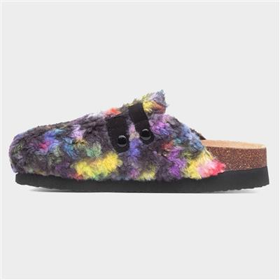 Abel Womens Multi Faux Fur Mule Sandal