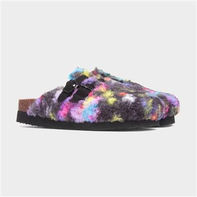 Abel Womens Multi Faux Fur Mule Sandal