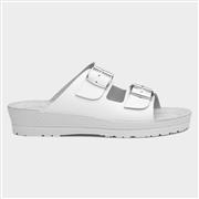 Rohde Womens White Double Buckle Mule Sandal (Click For Details)