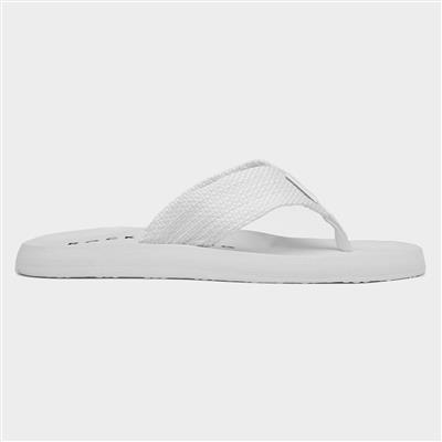 Adios Womens White Webbing Flip Flop