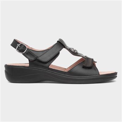 Star Womens Black Strappy Sandal