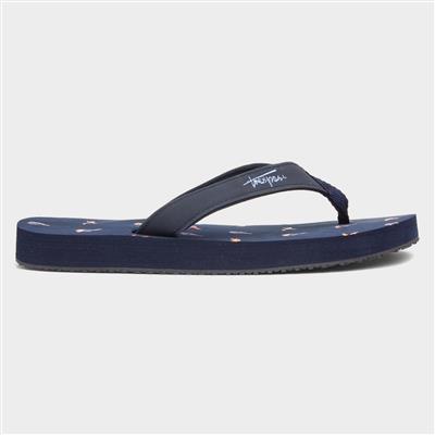 Caladesi Womens Navy Toe Post Sandal