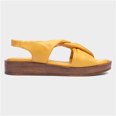 Womens Yellow Leather Sandal